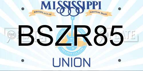 BSZR85 Mississippi License Plate