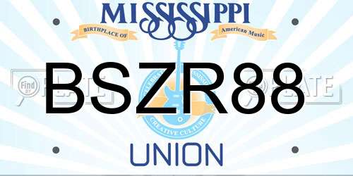 BSZR88 Mississippi License Plate