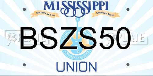 BSZS50 Mississippi License Plate