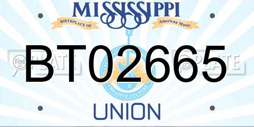 BT02665 Mississippi License Plate