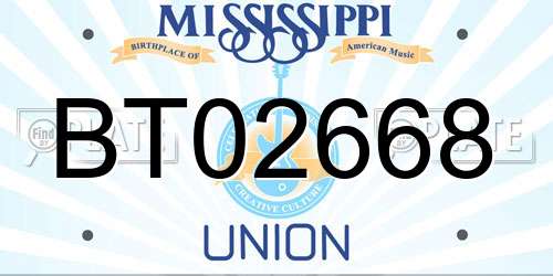 BT02668 Mississippi License Plate