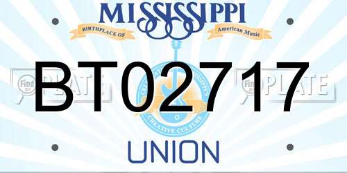 BT02717 Mississippi License Plate