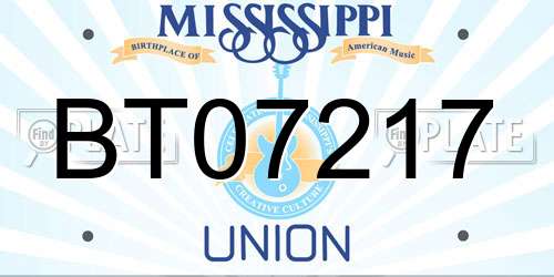 BT07217 Mississippi License Plate