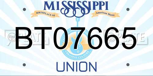 BT07665 Mississippi License Plate