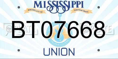 BT07668 Mississippi License Plate
