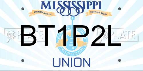 BT1P2L Mississippi License Plate