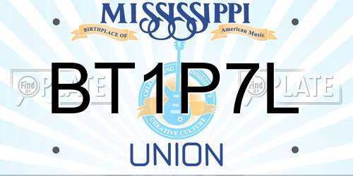 BT1P7L Mississippi License Plate
