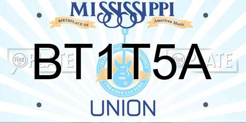 BT1T5A Mississippi License Plate