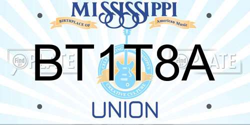 BT1T8A Mississippi License Plate