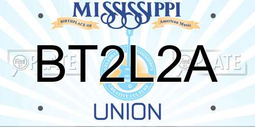 BT2L2A Mississippi License Plate