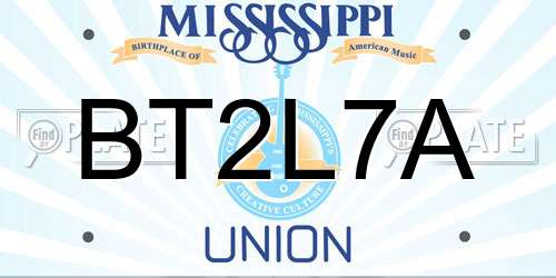 BT2L7A Mississippi License Plate