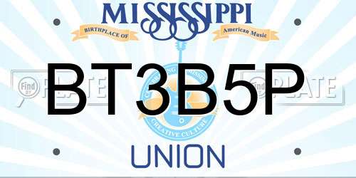 BT3B5P Mississippi License Plate