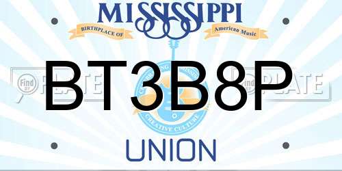BT3B8P Mississippi License Plate