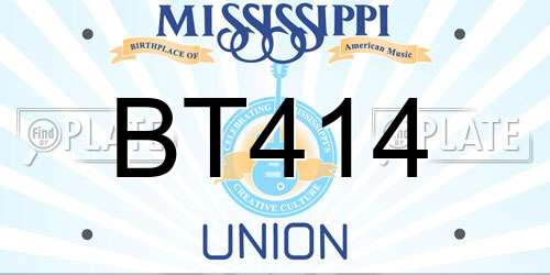 BT414 Mississippi License Plate