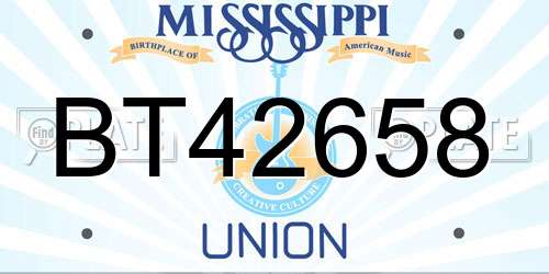 BT42658 Mississippi License Plate