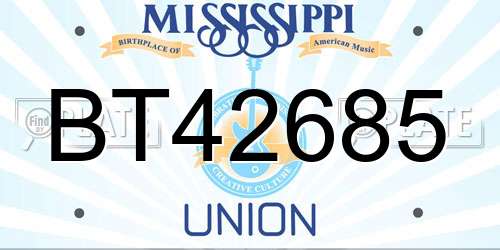 BT42685 Mississippi License Plate