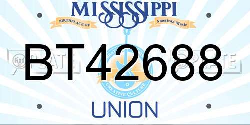 BT42688 Mississippi License Plate