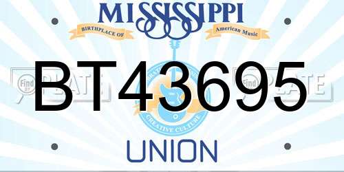 BT43695 Mississippi License Plate