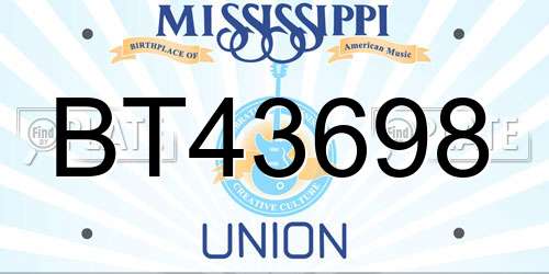 BT43698 Mississippi License Plate