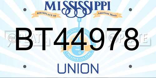 BT44978 Mississippi License Plate