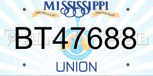 BT47688 Mississippi License Plate