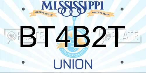 BT4B2T Mississippi License Plate