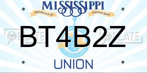 BT4B2Z Mississippi License Plate
