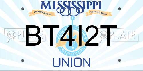 BT4I2T Mississippi License Plate