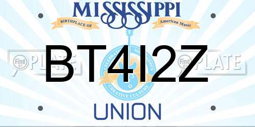 BT4I2Z Mississippi License Plate