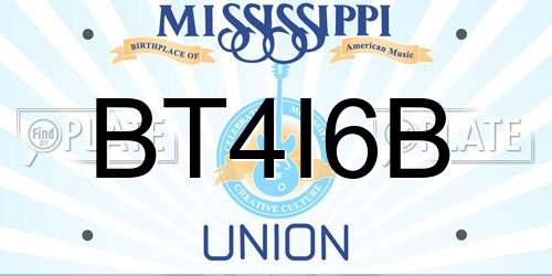 BT4I6B Mississippi License Plate