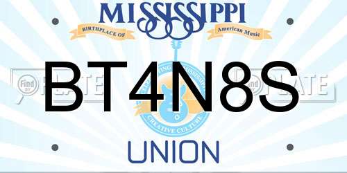 BT4N8S Mississippi License Plate
