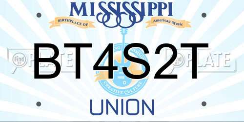 BT4S2T Mississippi License Plate