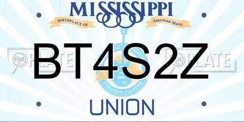 BT4S2Z Mississippi License Plate