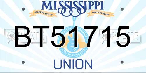 BT51715 Mississippi License Plate