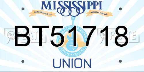 BT51718 Mississippi License Plate