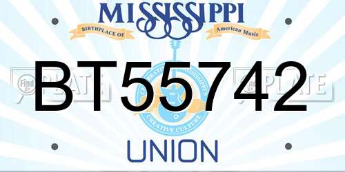 BT55742 Mississippi License Plate