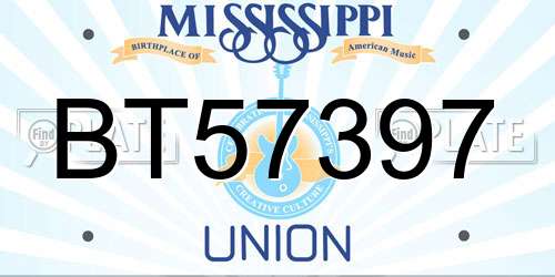 BT57397 Mississippi License Plate