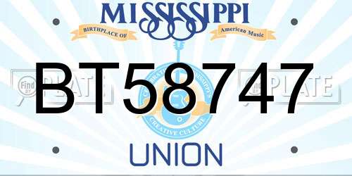 BT58747 Mississippi License Plate