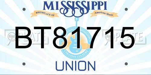 BT81715 Mississippi License Plate
