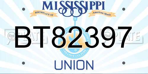 BT82397 Mississippi License Plate