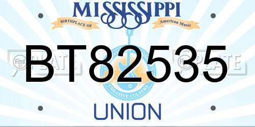 BT82535 Mississippi License Plate