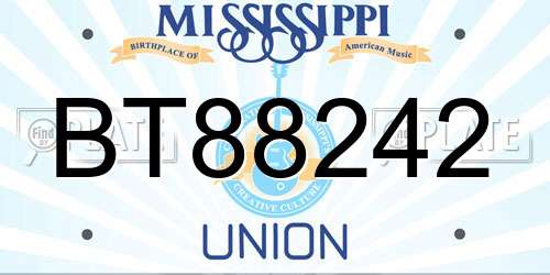 BT88242 Mississippi License Plate