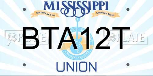 BTA12T Mississippi License Plate