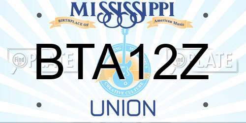 BTA12Z Mississippi License Plate