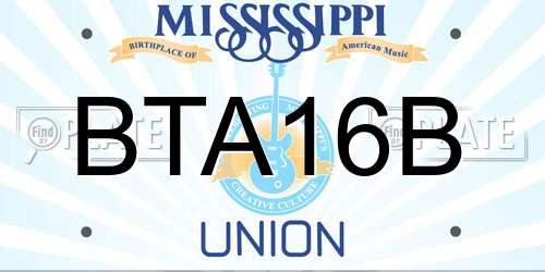 BTA16B Mississippi License Plate