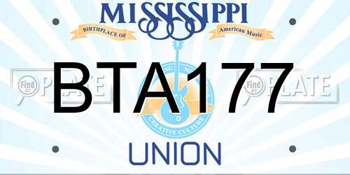 BTA177 Mississippi License Plate
