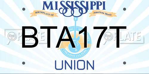 BTA17T Mississippi License Plate