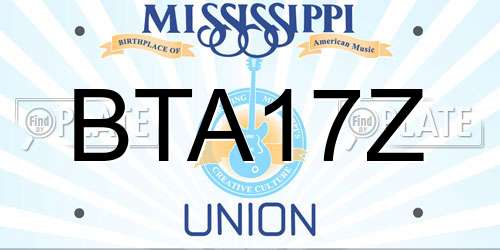 BTA17Z Mississippi License Plate