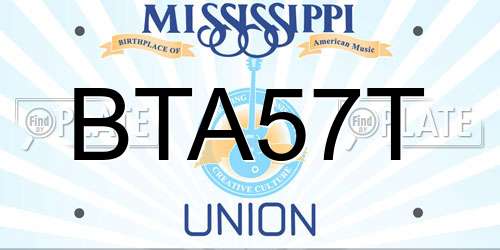 BTA57T Mississippi License Plate