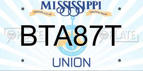 BTA87T Mississippi License Plate